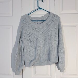 💎 LC Lauren Conrad Light Blue Pointelle Sweater | Size S